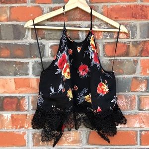 Cotton Candy Tank Halter Top Backless Floral S NWT